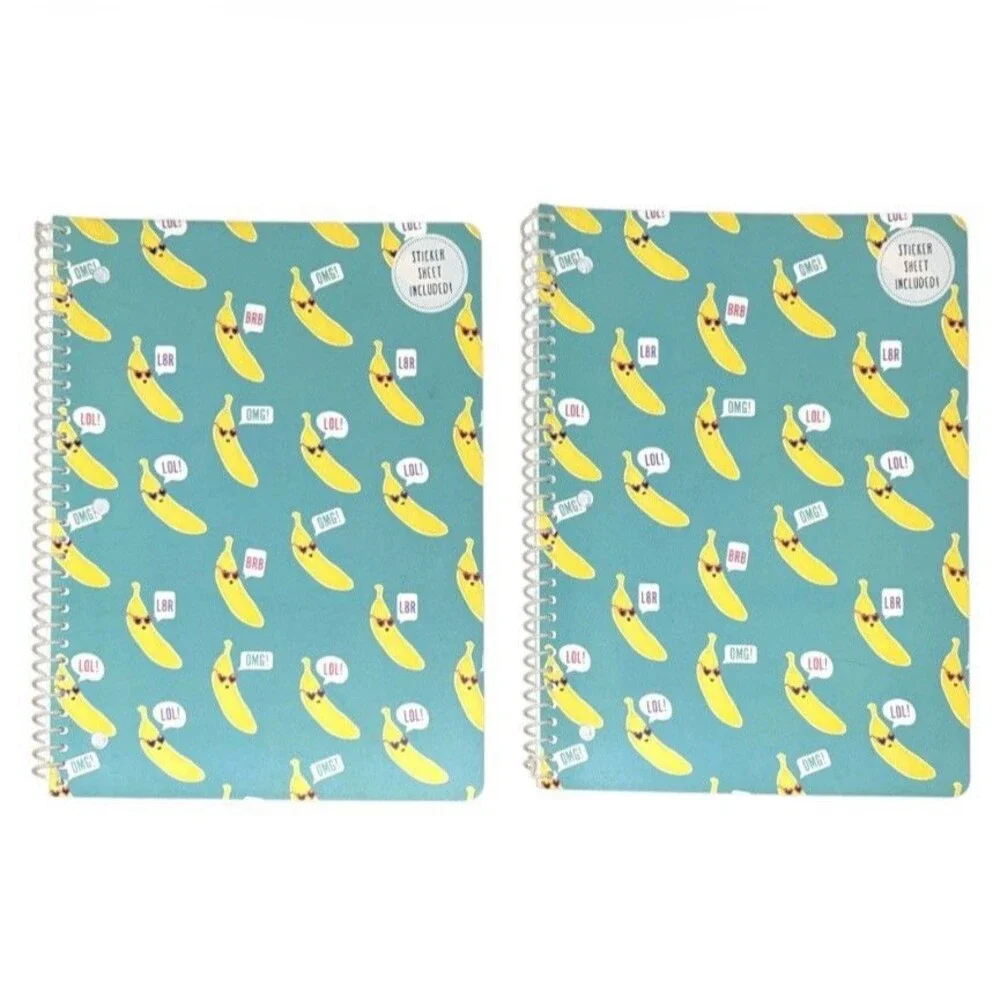 2x Gartner Studios Decorative College Ruled Spiral Notebook 70 Sheets Each